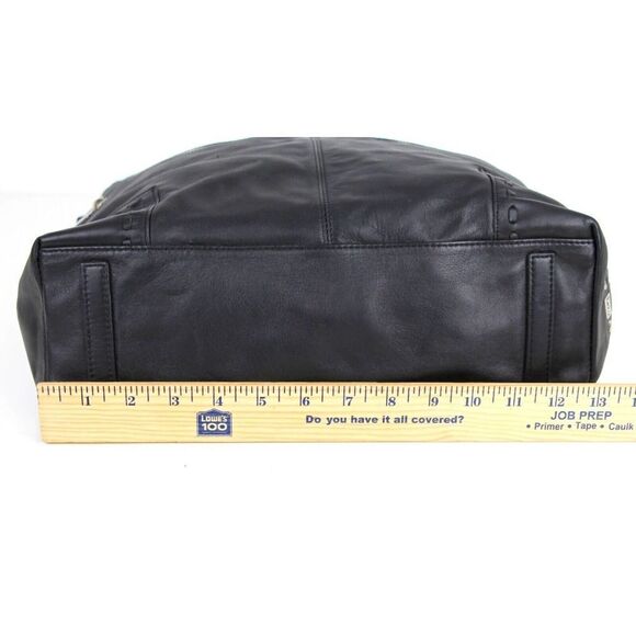 ROOMY Cezar Mizrahi BLACK GENUINE LEATHER SHOULDER BAG HANDBAG TOTE HOBO PURSE - Picture 14 of 16